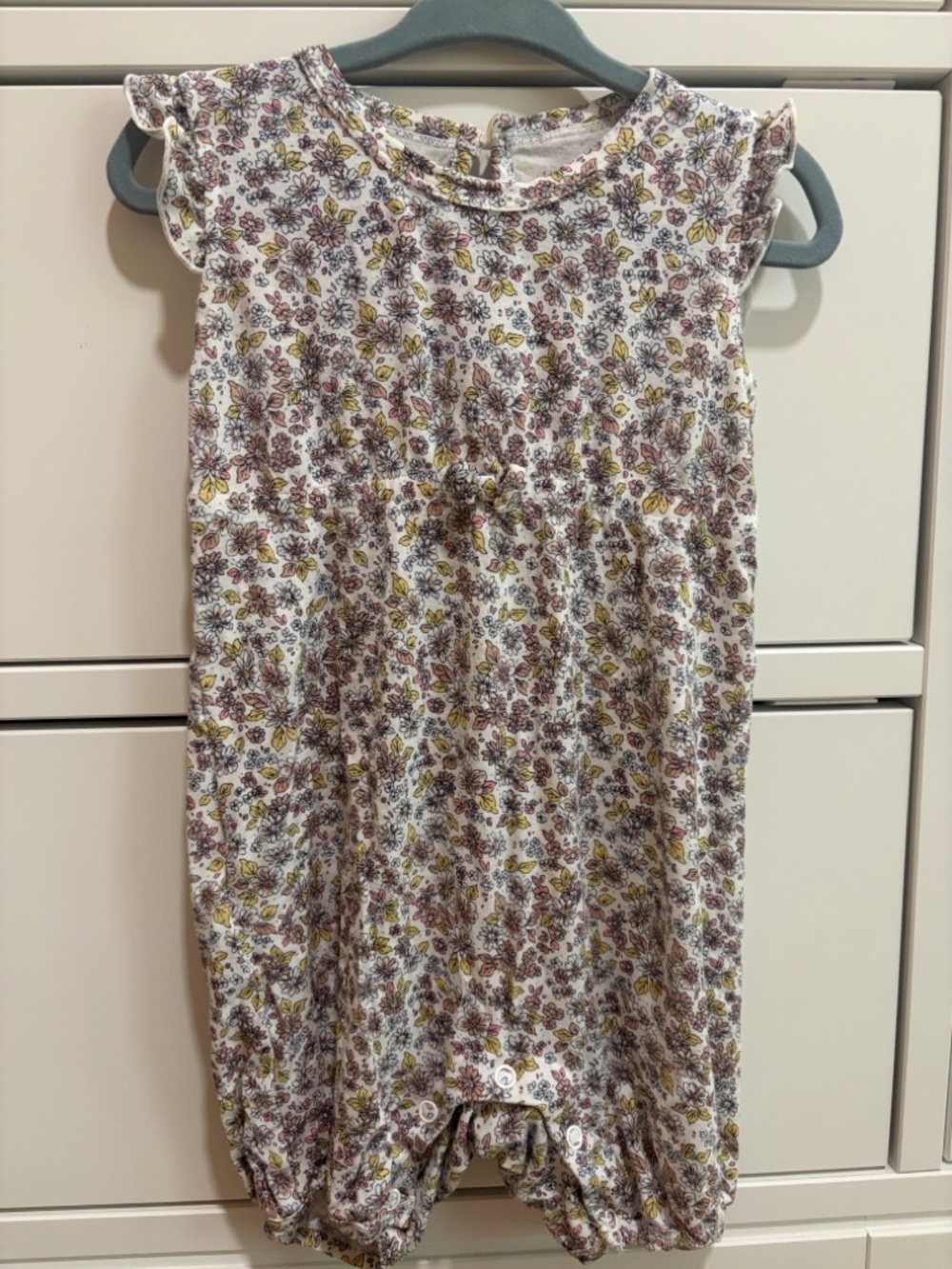 Hust and Claire Flower Print Baby Girls Romper | 9m | 95% Bamboo